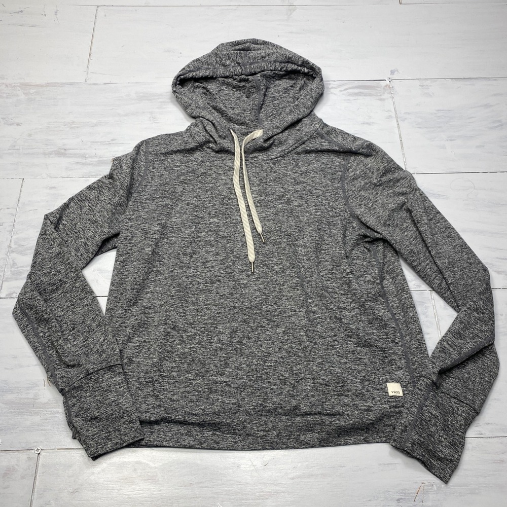 Vuori Halo Performance Hoodie Womens M Gray DreamKnit Pullover Sweatshirt